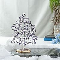 Vista 41 de Rose Quartz Gemstone Tree of LifeNatural Reiki Crystals Gemstone Chakra Tree for Positive Energy, Geode Agate Slice Base, Feng Shui Decor, Good