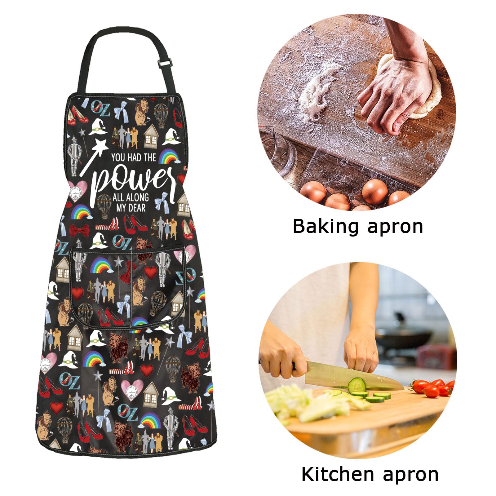 ZJXHPO Wizard TV Show Kitchen Apron You Had The Power All Along My Dear Apron OZ Kitchen Decor Wizard Housewarming Gift (The Power Apron)