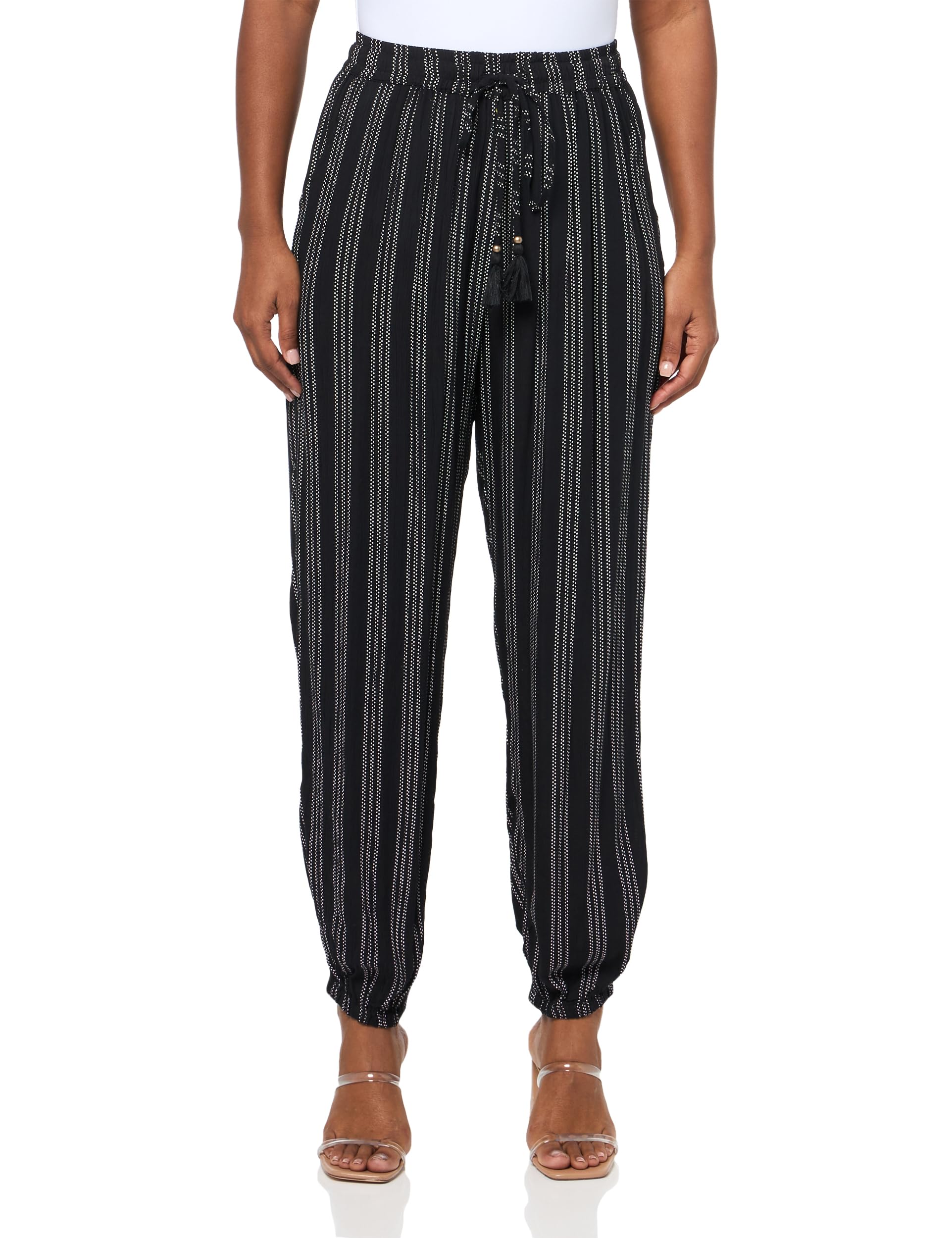 Angie womens Womens Tie Waist Striped Jogger Pants