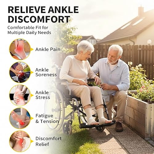 Vista 2 de CAMBIVO 1 par de tobilleras para hombres y mujeres, calcetines de compresión de tobillo para dolor de pies, uso diario, fitness, trabajo, alivio