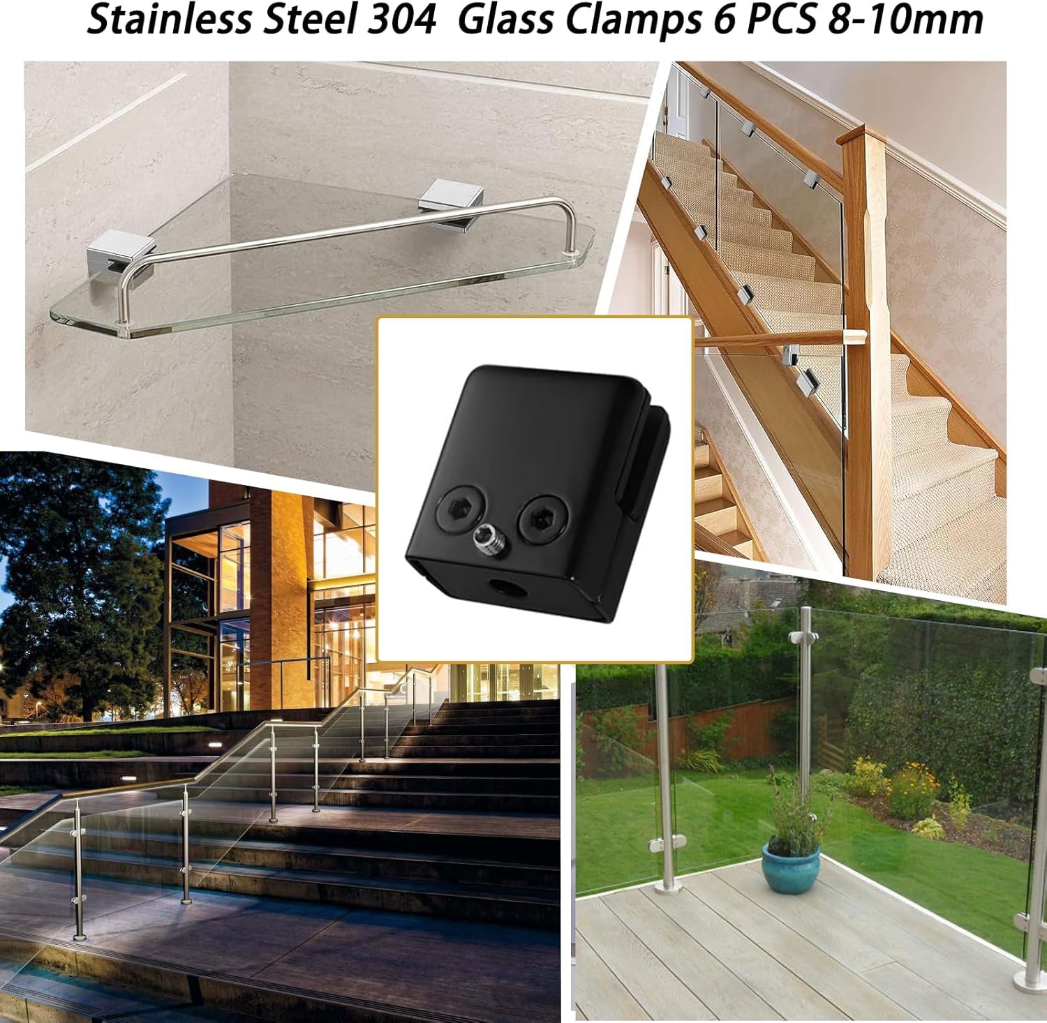 Cokritsm 8PCS Glass Clamps 8-10mm Stainless Steel 304 - Image 4