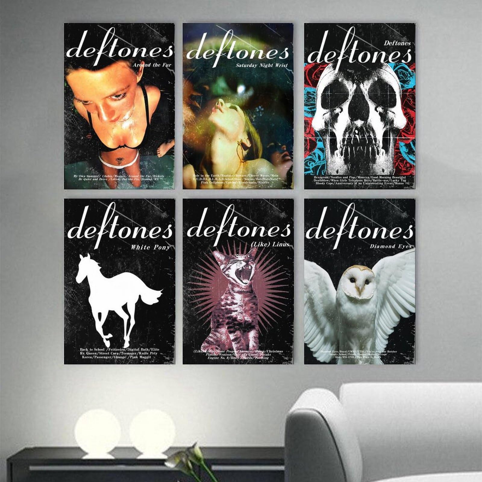 BBLKDZTX Deftones Poster (Set of 6) Album Cover Posters Music