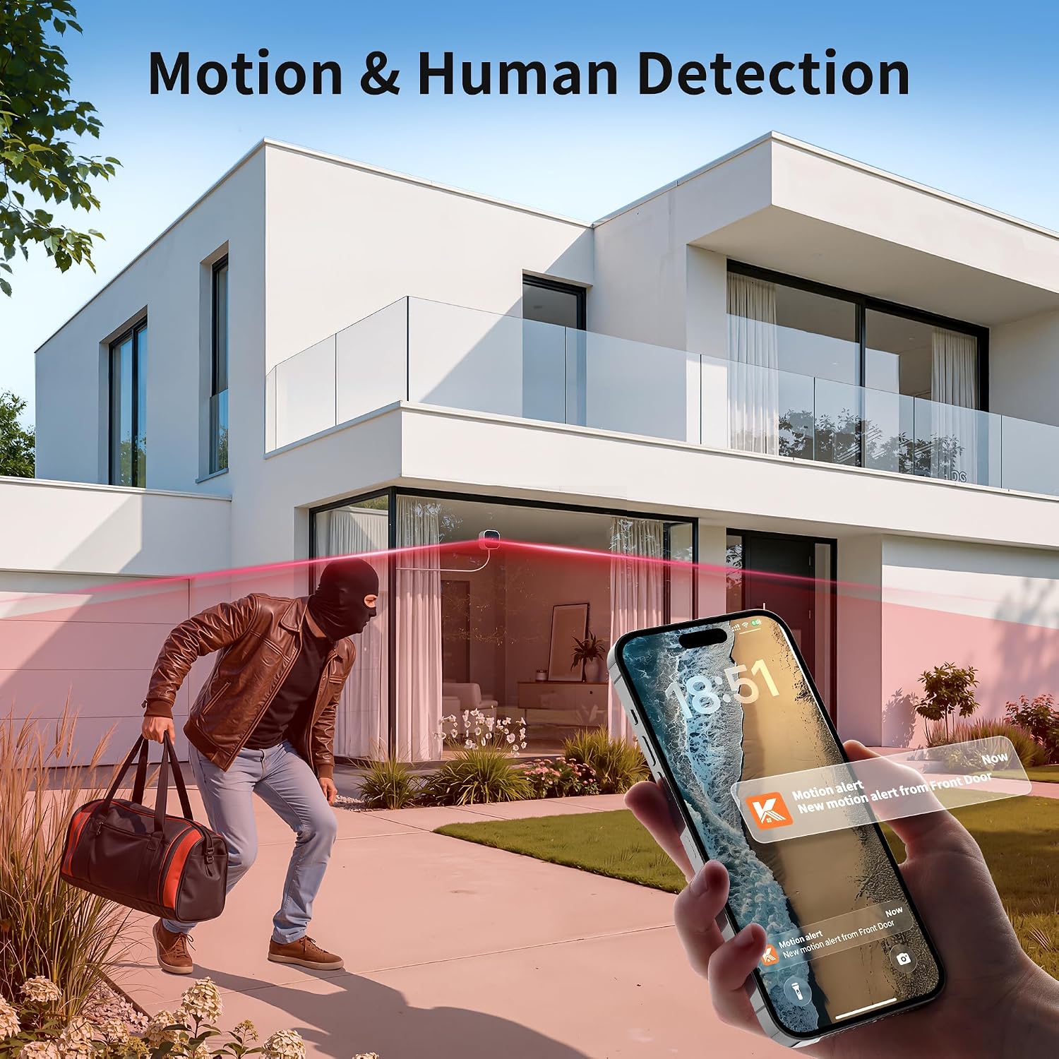 2K Window Camera, 2 Pack No Drill Magnetic Home Security Camera, Anti-Glare Window-Mounted Design, 2.4GHz & 5GHz WiFi, Human Detection, Color Night Vision, 24/7 Recording, Apartment Friendly