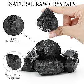QINJIEJIE 2PCS Black Obsidian Raw Crystals 1.8-2.2 Natural Healing Stones Rough Crystal Rocks for Tumbling Cabbing Polishing Fountain Rocks Handmade DIY Decoration Gifts
