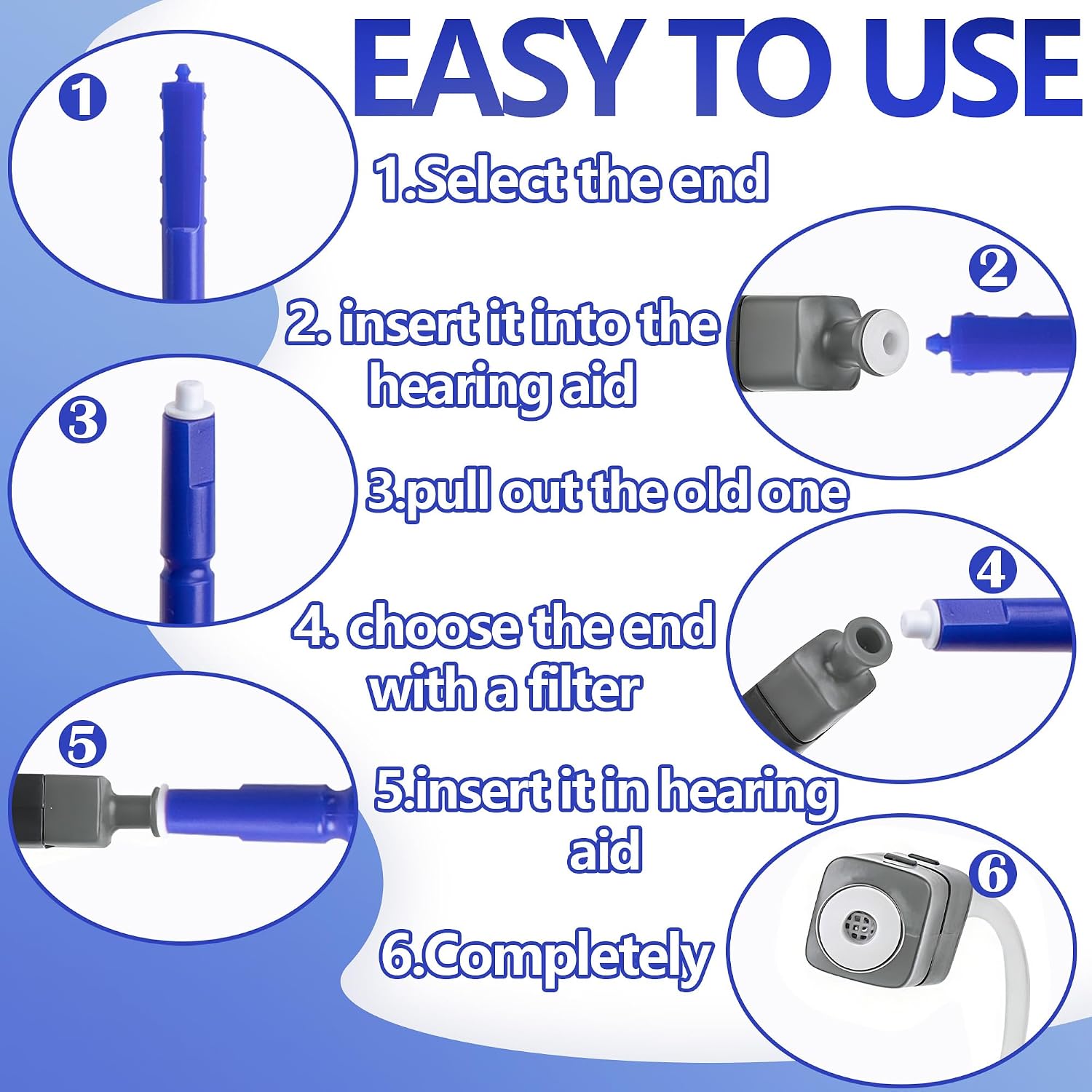 37 Pcs Hearing Amplifier Cleaner Tool, Hearing Aid Clean Replacement Set, Hearings Amplifier Accessories Kit Include 6 Size Silicone Dome, Clean Brush with Screwdriver, Wax Guards and Carrying Case