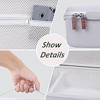 Vista 8 de khanka Estuche de viaje rígido de repuesto para Brother P-Touch Pt-d400 PTD400AD, PT-D410, PT-D460BT etiquetadora avanzada para el hogar y la Blanco