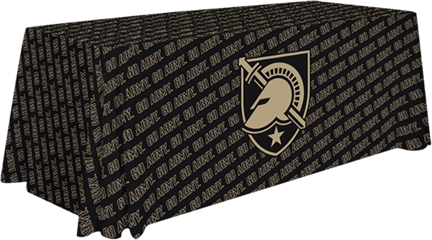 Army Black Knights College Sports Printed Table Throw - NCAA Licensed - Polyester - School Tablecloth (Black, Gold, White) (6' Draped)