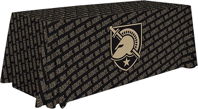 Victory Corps Army Black Knights College Sports Printed Table Throw - NCAA Licensed - Polyester - School Tablecloth Black, Gold 6 Draped