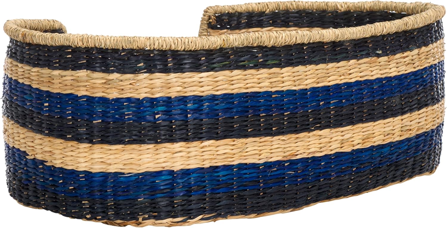 SAFAVIEH Home Collection Elyon Beige/Natural/Black/Blue Pet Bed with Cushion for Dog or Cat in Bedroom, Living Room, Entryway (Fully Assembled)