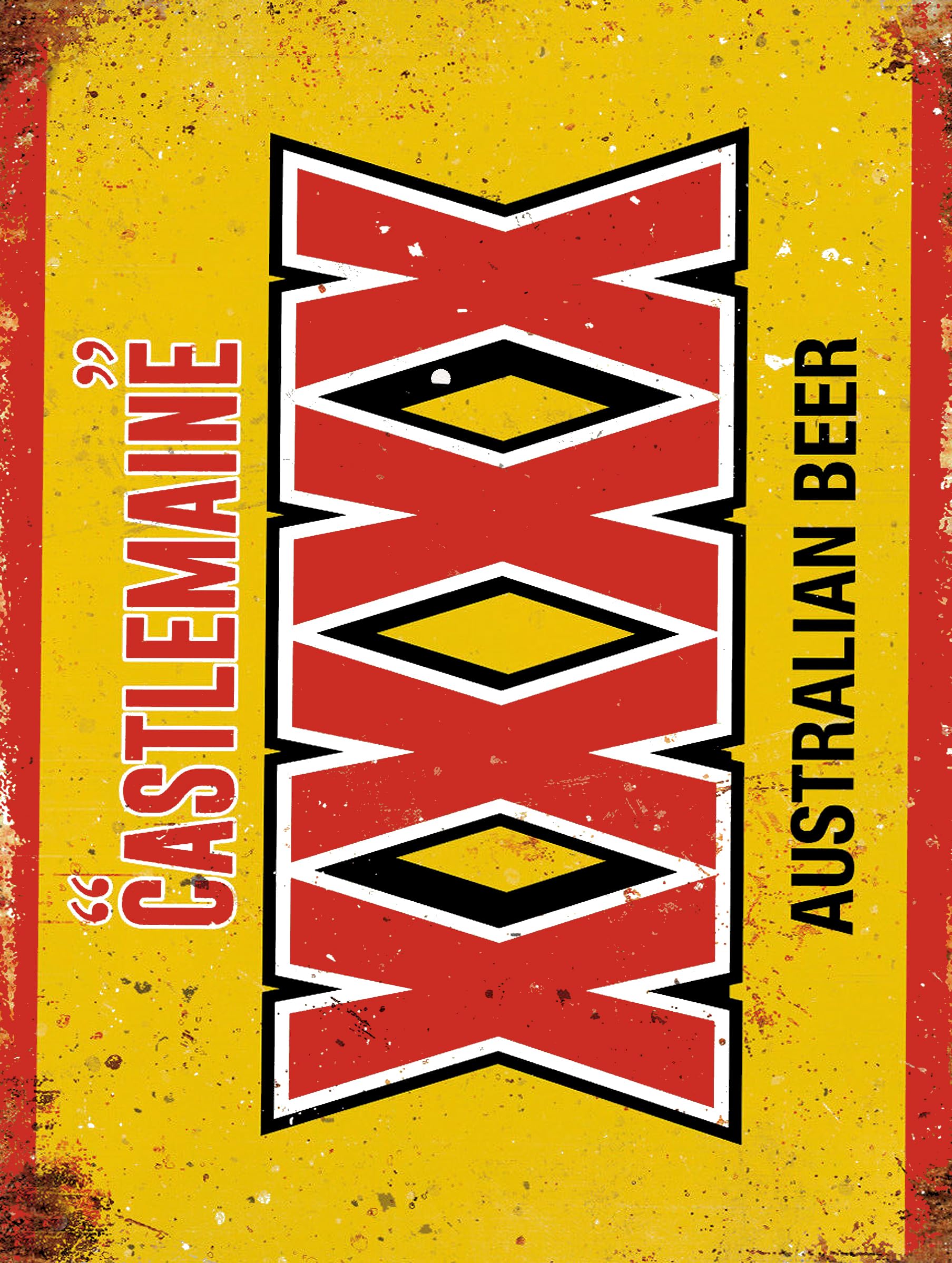 Metal Sign Plaque Print Poster Vintage Retro Castlemaine xxxx Beer Gift Dad Man Cave Shed Home Bar Ref12695 (10x8 inches (Approx) 25cmx20cm) — image 1