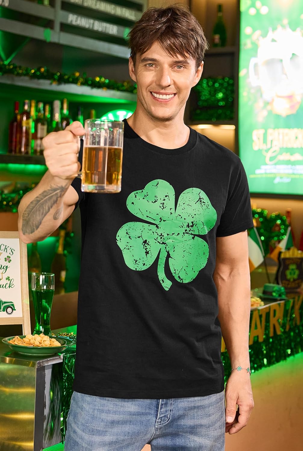 Arvilhill Men's St Patrick's T-Shirts Short Sleeve Irish Shamrock Shirt (S-3XL) - Image 4