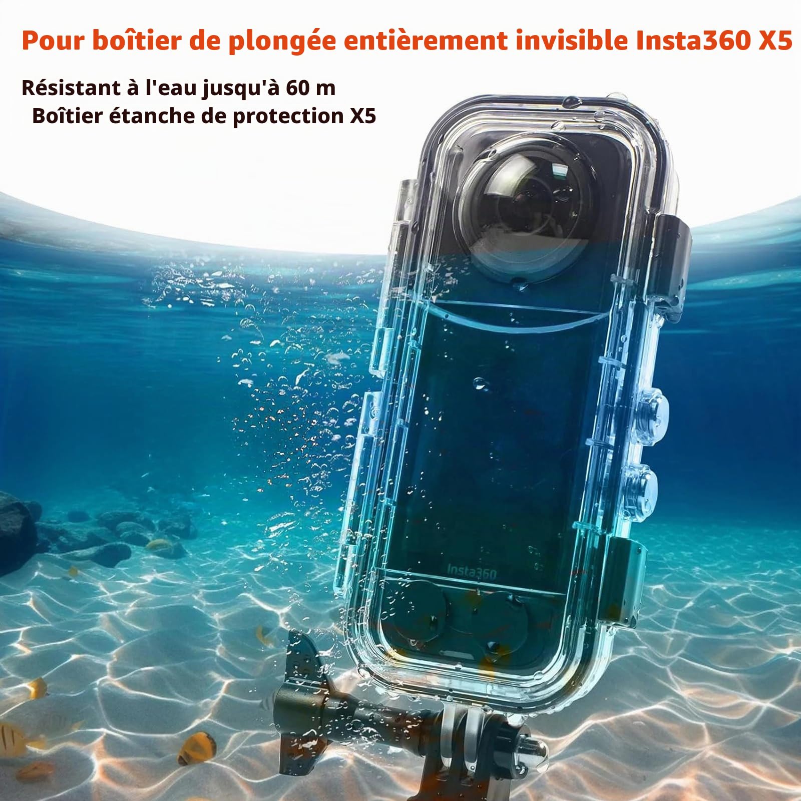 X5 Boîtier de plongée furtif universel Pro pour Insta360 X5 : 60 m IPX8 étanche, anti-vignettage à 360° et protection extrême contre les chocs