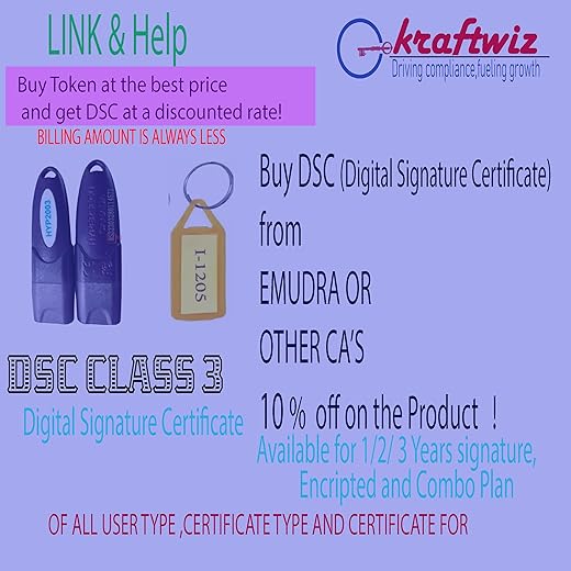 HyperPKI HYP2003 – New HS Series FIPS USB Token (FIPS 140-2 Level 3 Certified) for Class 3 DSC with link and assistance to get 2-year and 3-year DSC