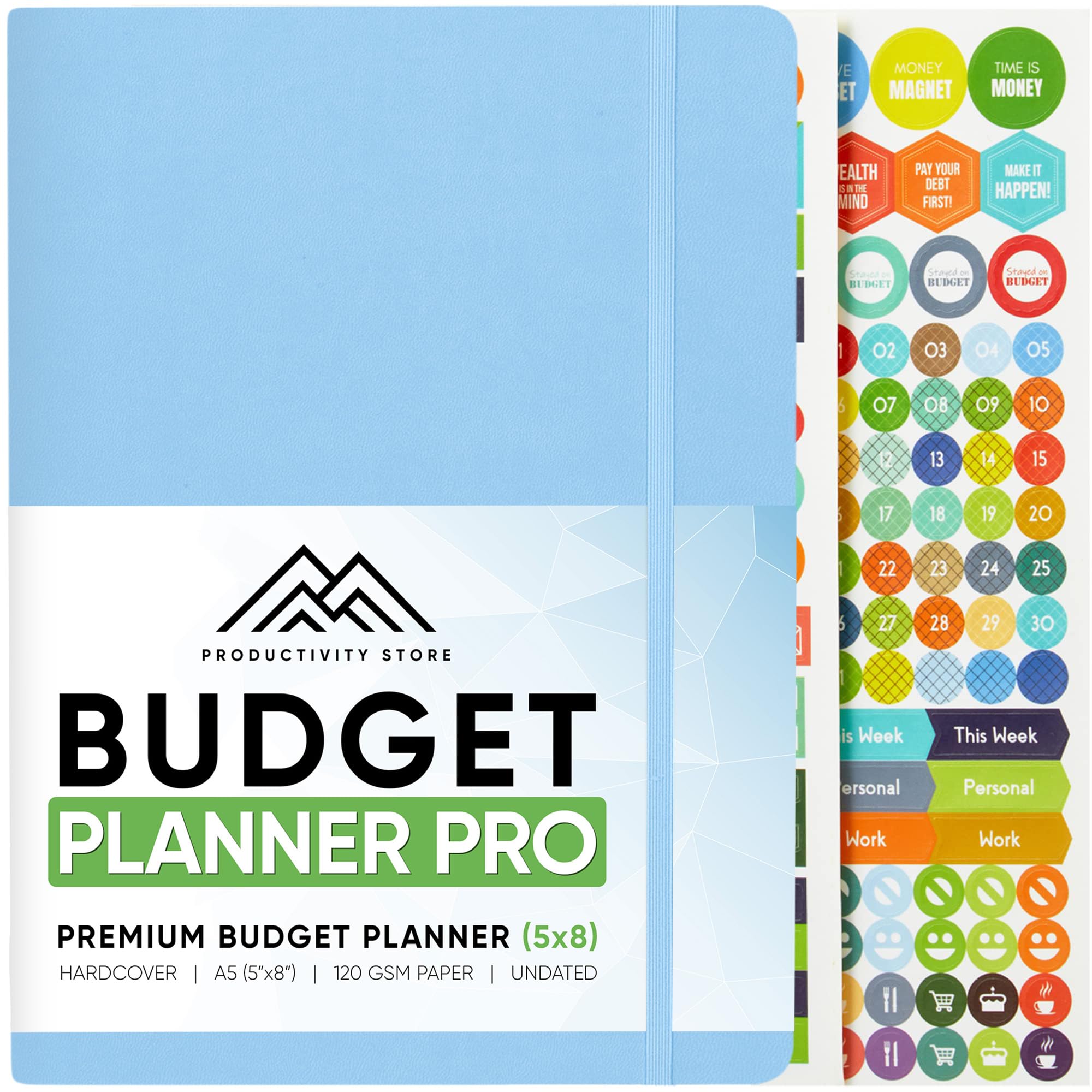 Best 2025 Budget Planner & Budget Book | 12-Mo Finance Planner, Monthly Bill Organizer, Budget, Debt, Saving & Expense Tracker With Budget Stickers | Productivity Store | Blue