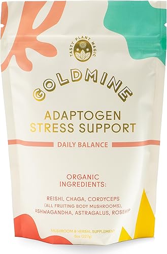 Goldmine Adaptogen Superfoods  Polvo de refuerzo energético, belleza natural y apoyo inmunológico, vegano, keto, mezcla de hongos sin calorías (1.38