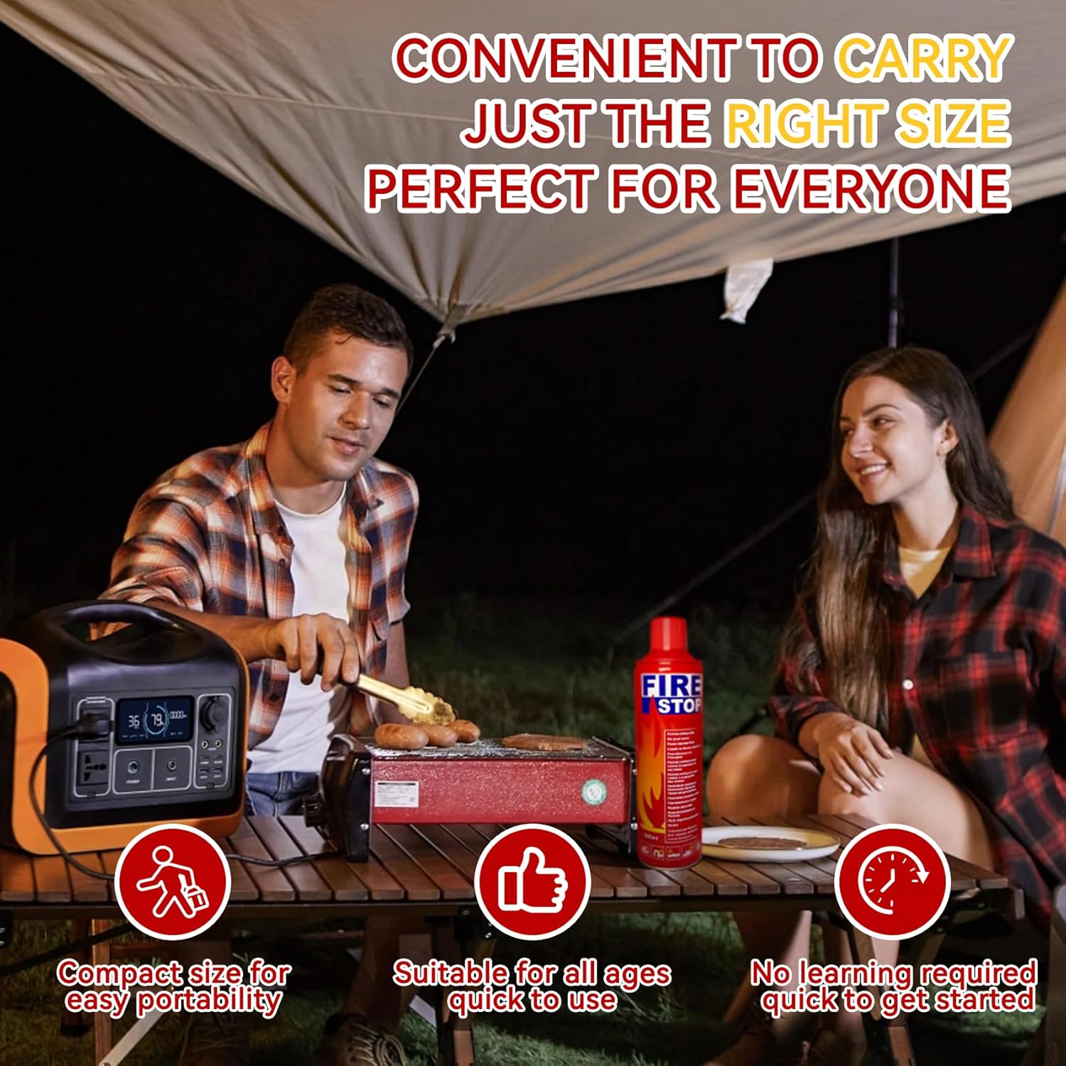 4-Pack Fire Extinguisher with Mount Brackets，Portable for Home, Kitchen, Car, Boat，BBQ -Multi-Purpose Fire Protection