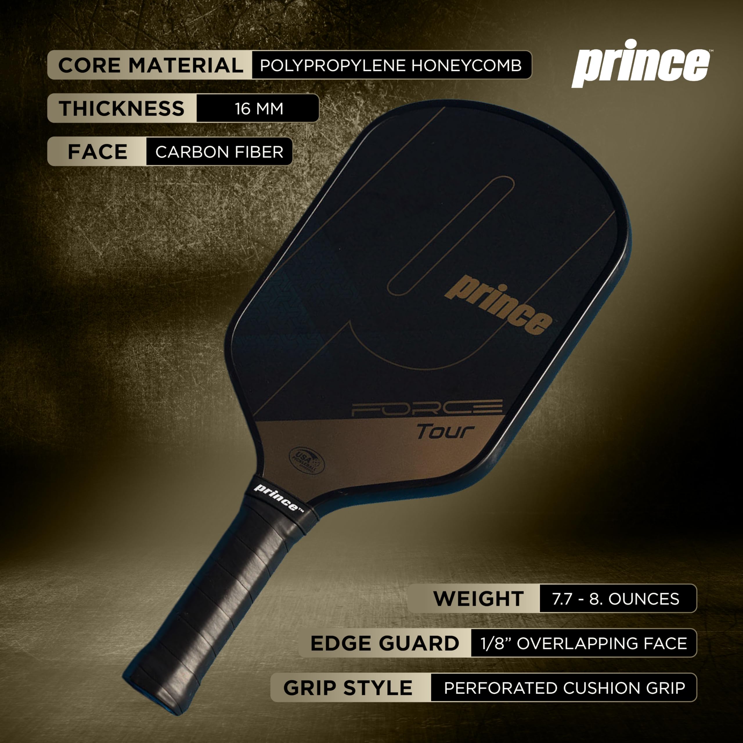 Amazon.com: Prince - Force Tour Pro Pickleball Paddle, Lightweight