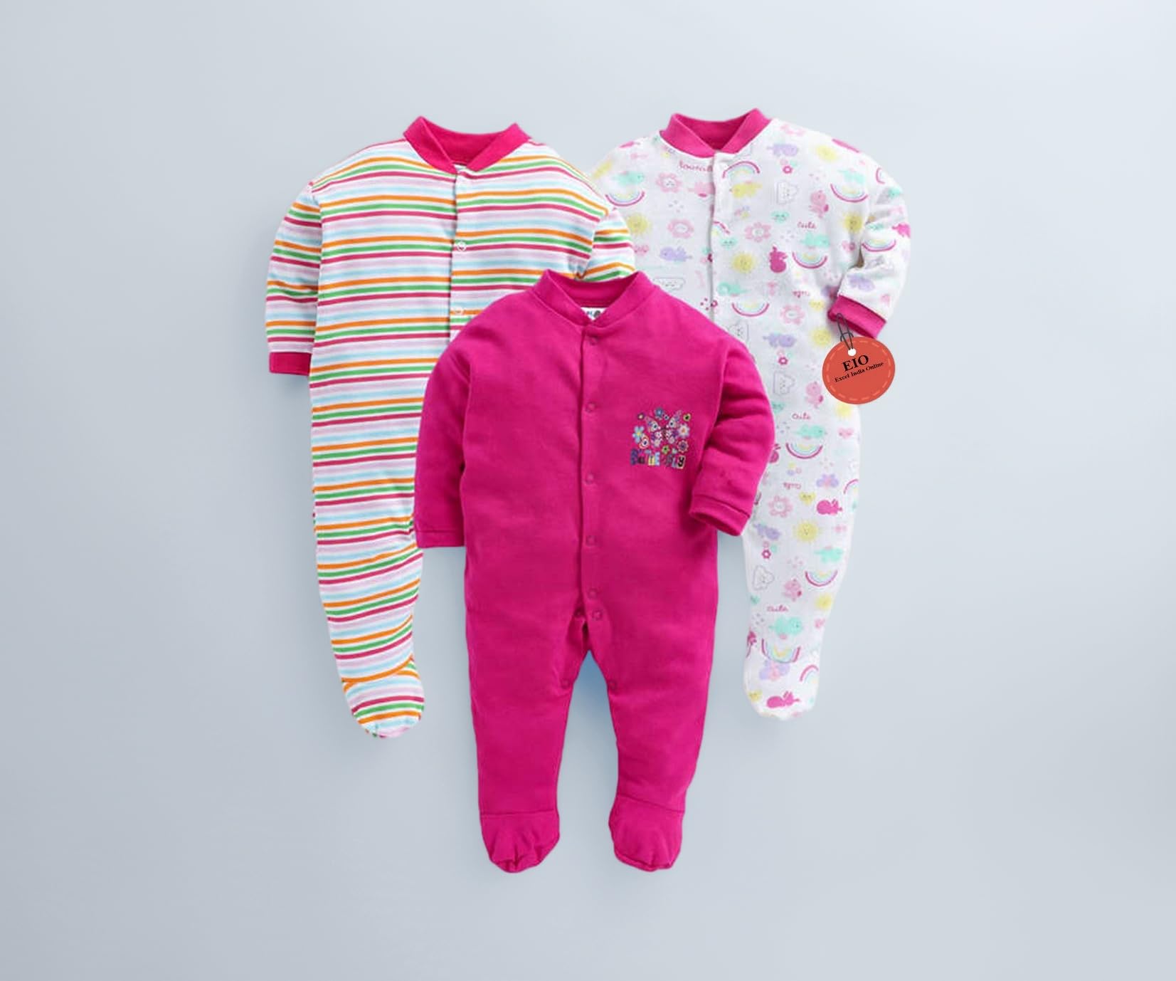 100% Cotton Rompers Sleepsuits Jumpsuit Night Suits for Infants Newborn Baby Boys & Girls