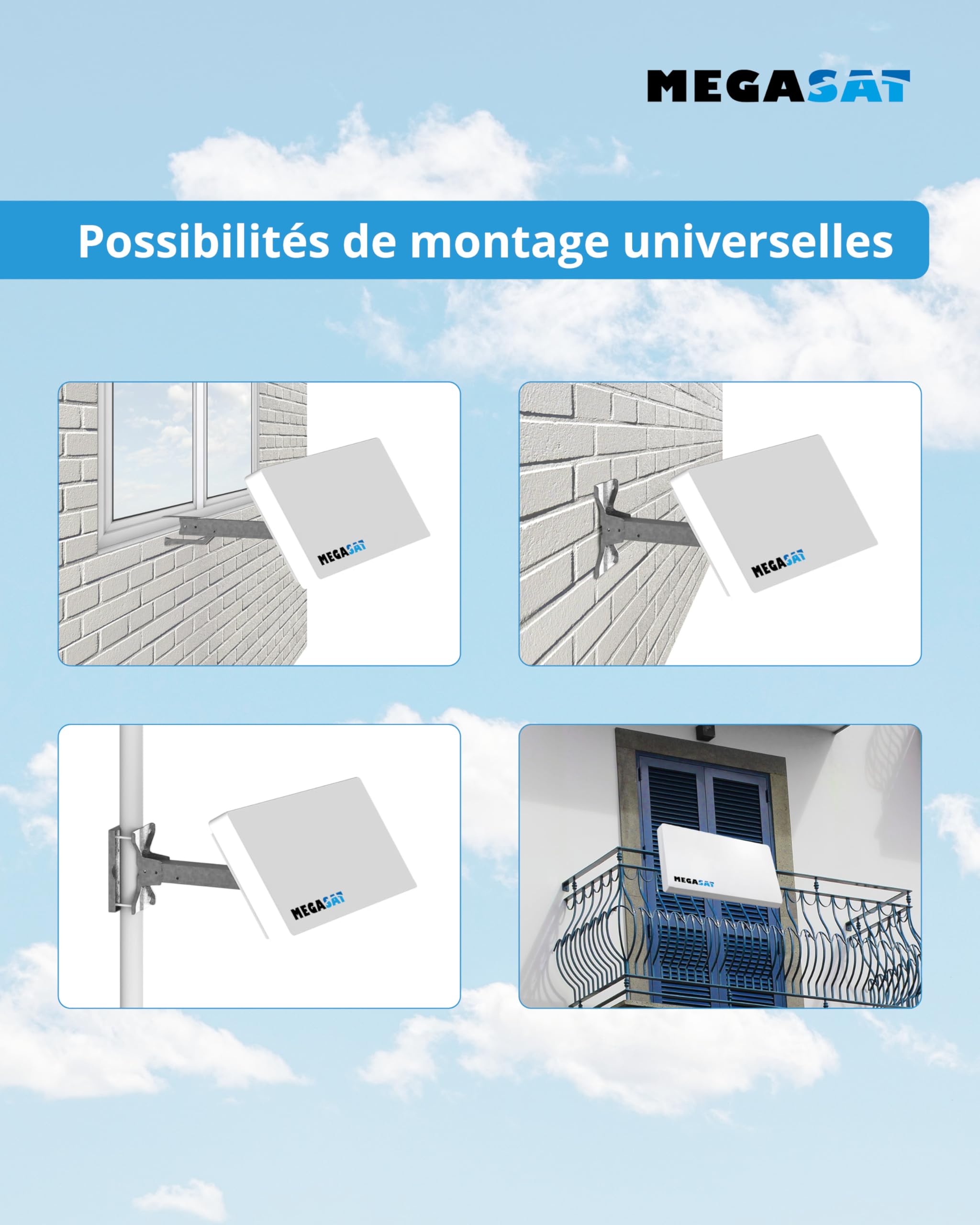 Megasat Kit Antenne Plate D2 Profi-Line – Antenne Sat, 2 utilisateurs