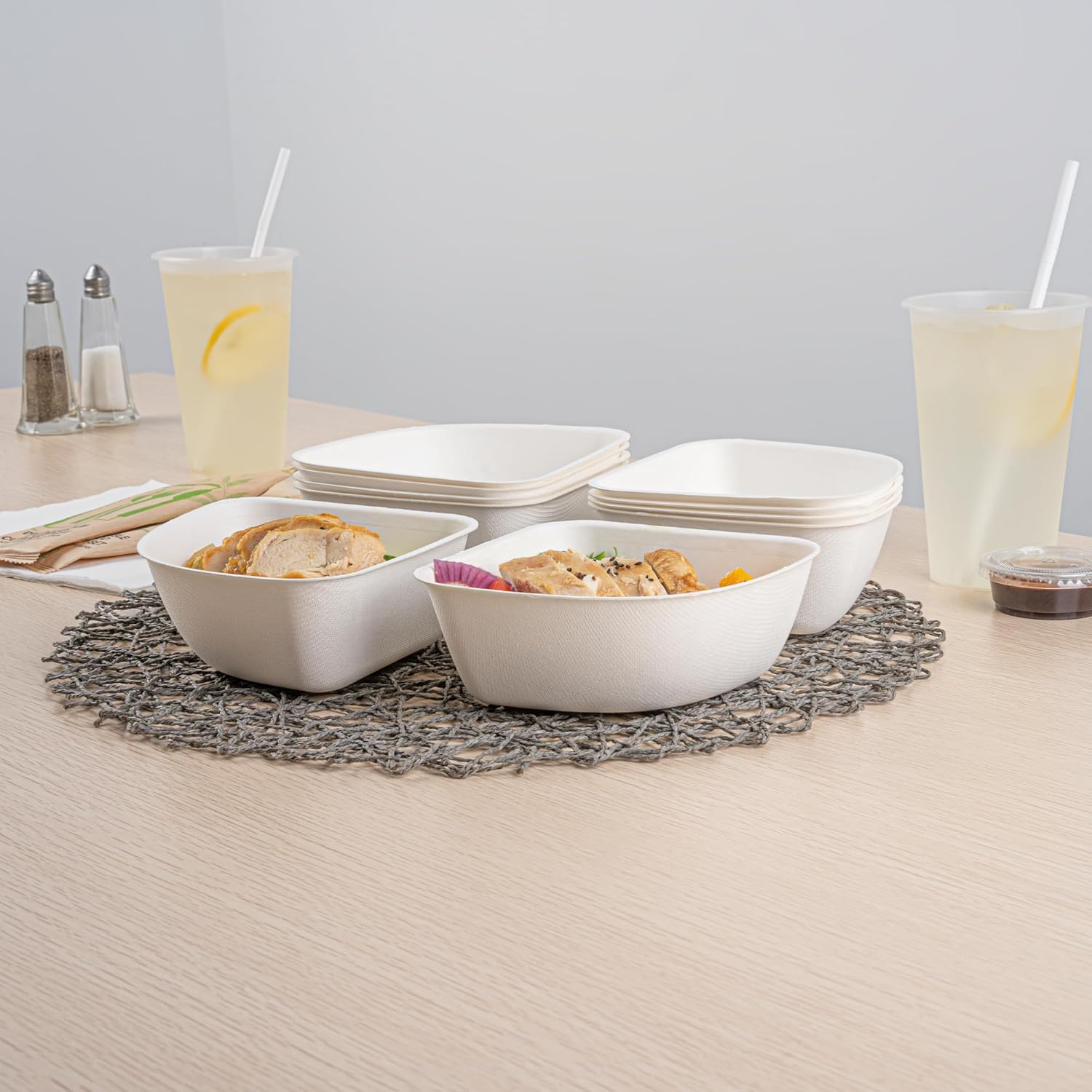 Indo 5.9 Inch Round Palm Plates, 100 Microwavable Palm Leaf Dinner Plates - Freezable, No PFAS Added, Palm Areca Palm Leaf Plates, Oven-Ready, For Hot & Cold Foods - Restaurantware