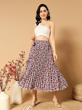 完売品WOMEN'S LOGO ELASTIC SUMMER SKIRT XS Buy ZWERLON | Printed Midi Skirt for Women | Stylish Lightweight