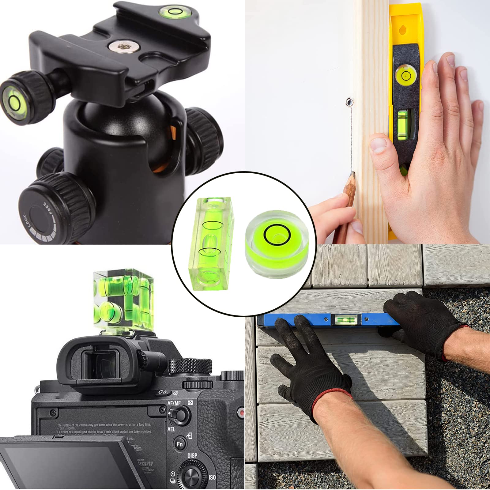 Livelle A Bolla 10 Pezzi - Mini Livelle Quadrate Per Fotocamere, Treppiedi, Campeggio - Foto 11