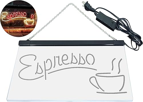 Miniatura 9 de ADVPRO Espresso Coffee Shop - Cartel de neón LED de doble color, rojo y amarillo, 24 x 16 pulgadas, st6s64-i2075-ry