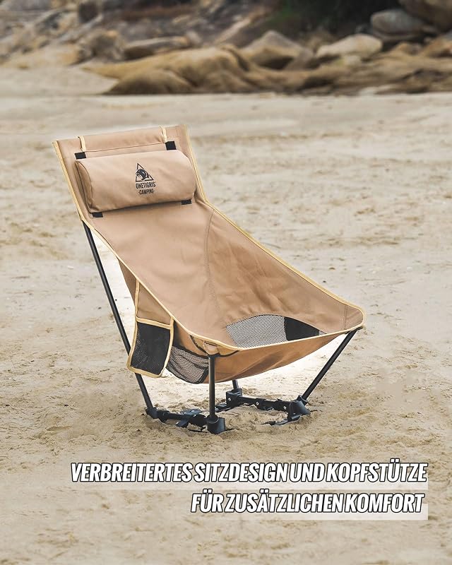 OneTigris Dragonhide összecsukható kemping szék, 125 kg terhelhetőség, oldaltáskákkal