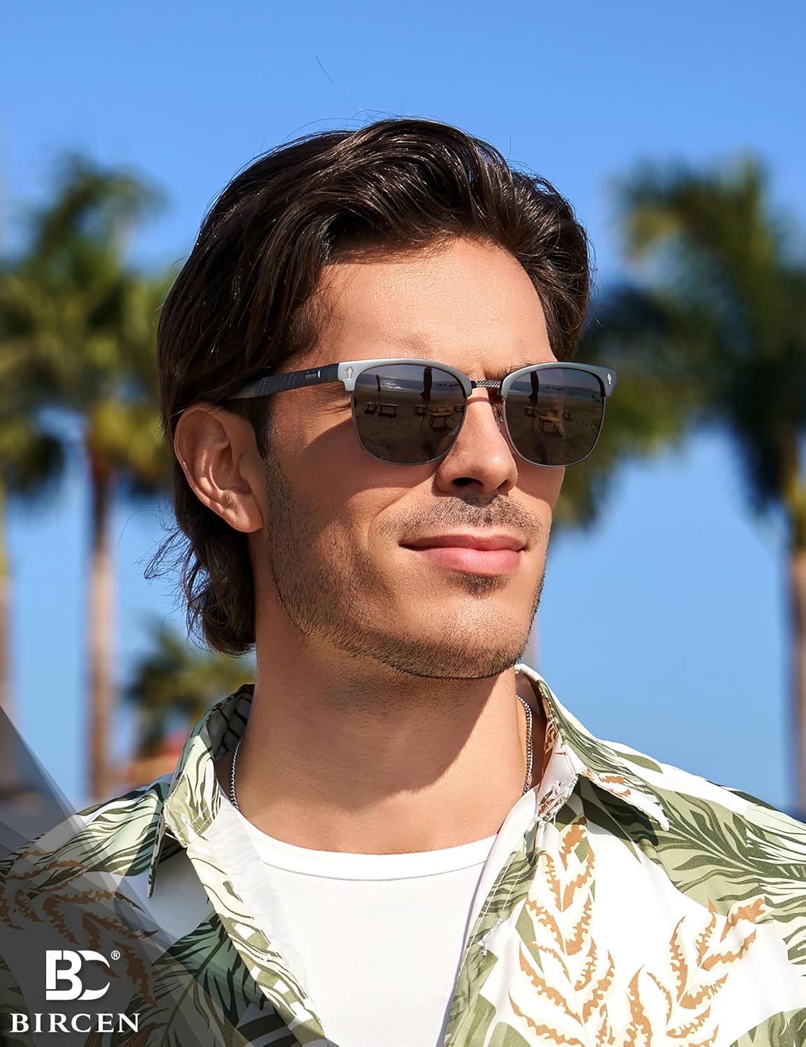 BIRCEN Mens Polarized Sunglasses for Driving: Al-Mg Metal UV Protection Sun Glasses Square Shades for Fishing Travel 2026