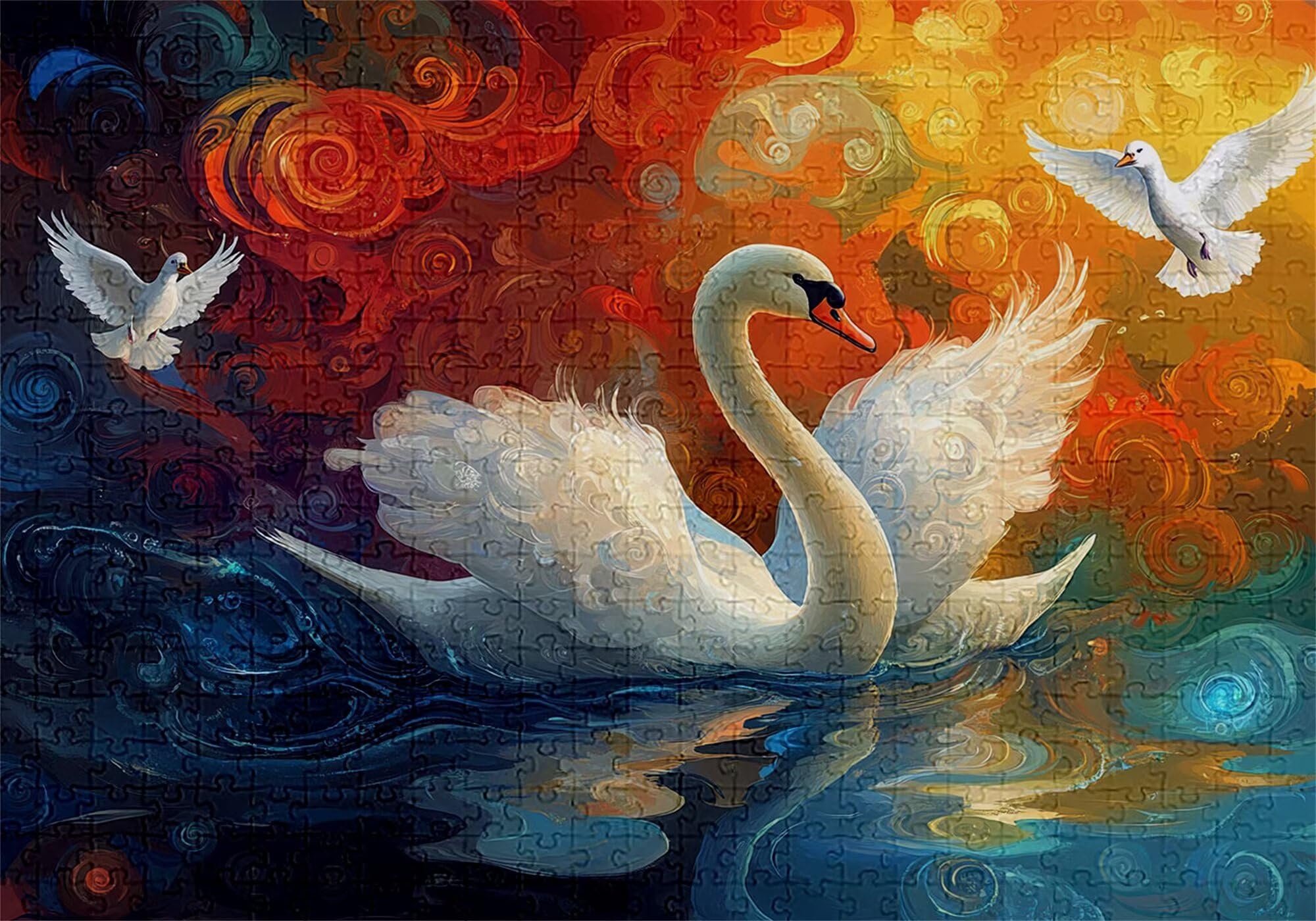 Puzzle 3000 elementów łabędź puzzle dla dorosłych ptak 122 x 81 cm Unikalne rzemiosło klasyczne 3D drewniane układanka do rodzinnych gier aktywnych, układanka do samodzielnego wykonania nawet do