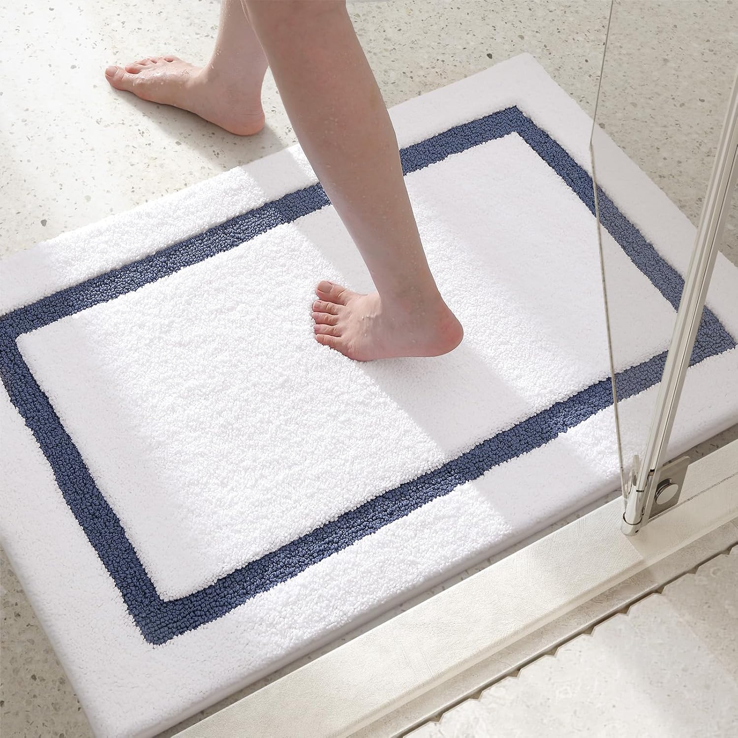 Color&Geometry Bathroom Rugs, Water Absorbent and Quick Dry