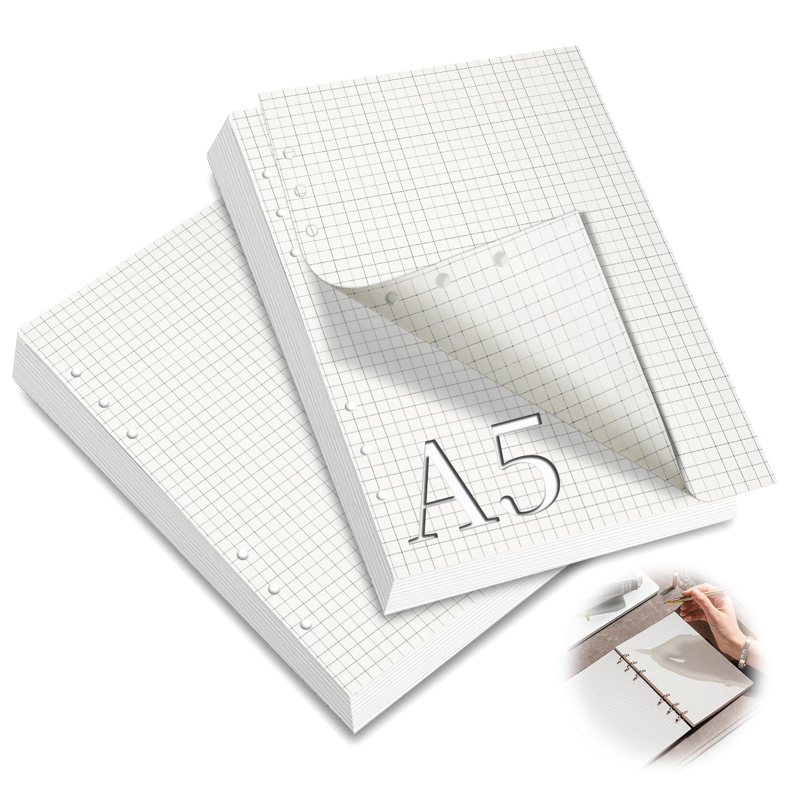 mawmuaw A5 Refill Paper Squared, Refill Pad 120 Sheets/240 Pages(2 Pack) โ image 1