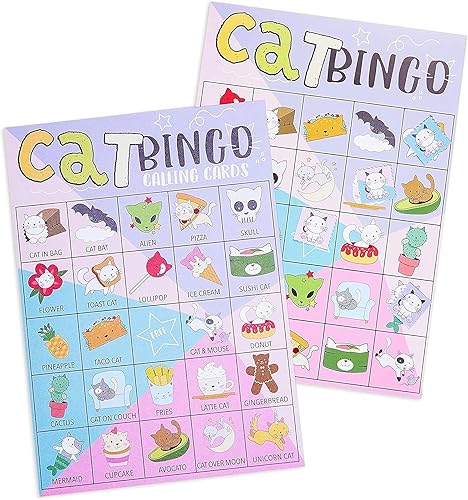 Juego de bingo para gatos para fiestas de cumpleaños (36 piezas)