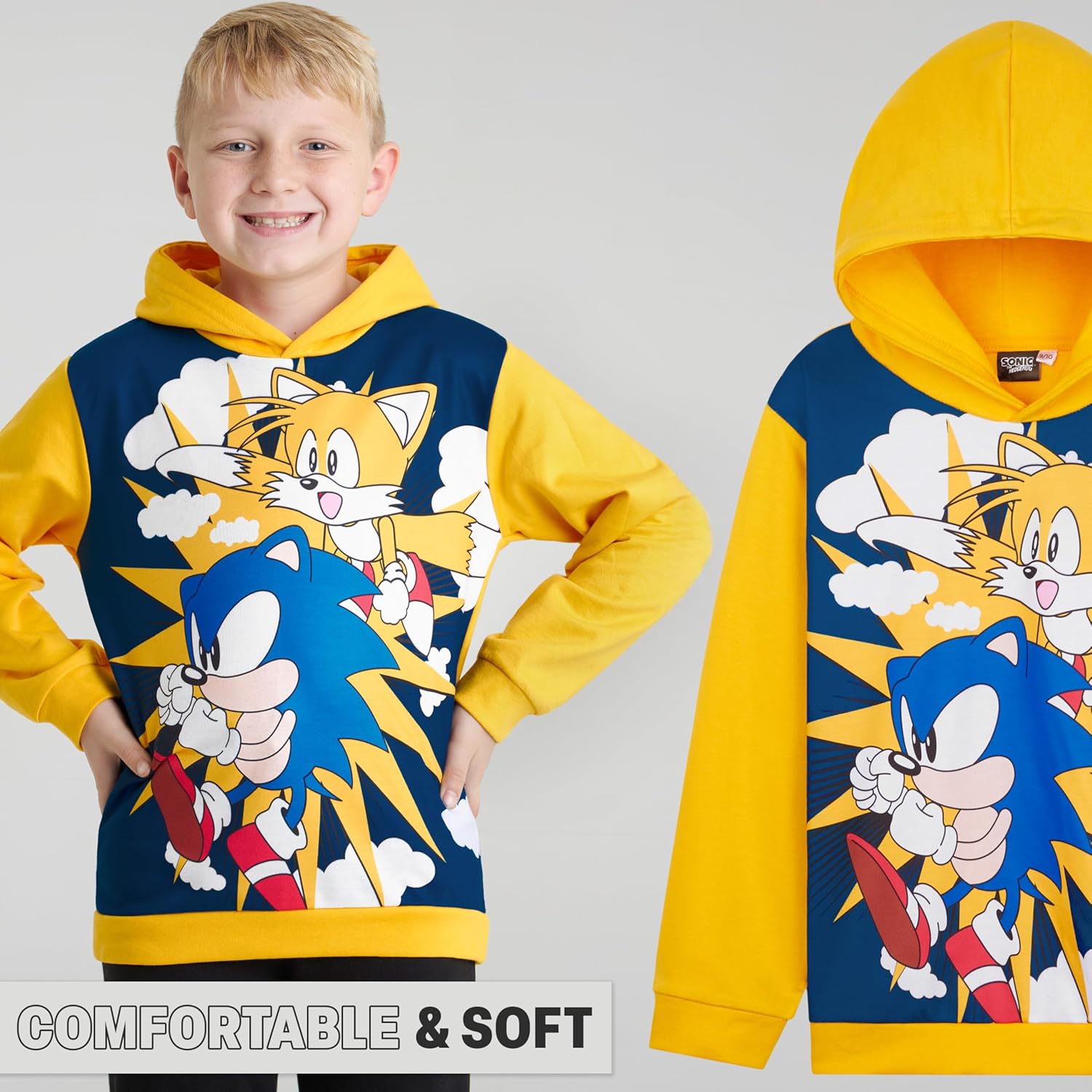 Sonic The Hedgehog Hoodie for Boys Teens Shadow Knuckles Tails Warm Hooded Sweatshirt Casual Pullover