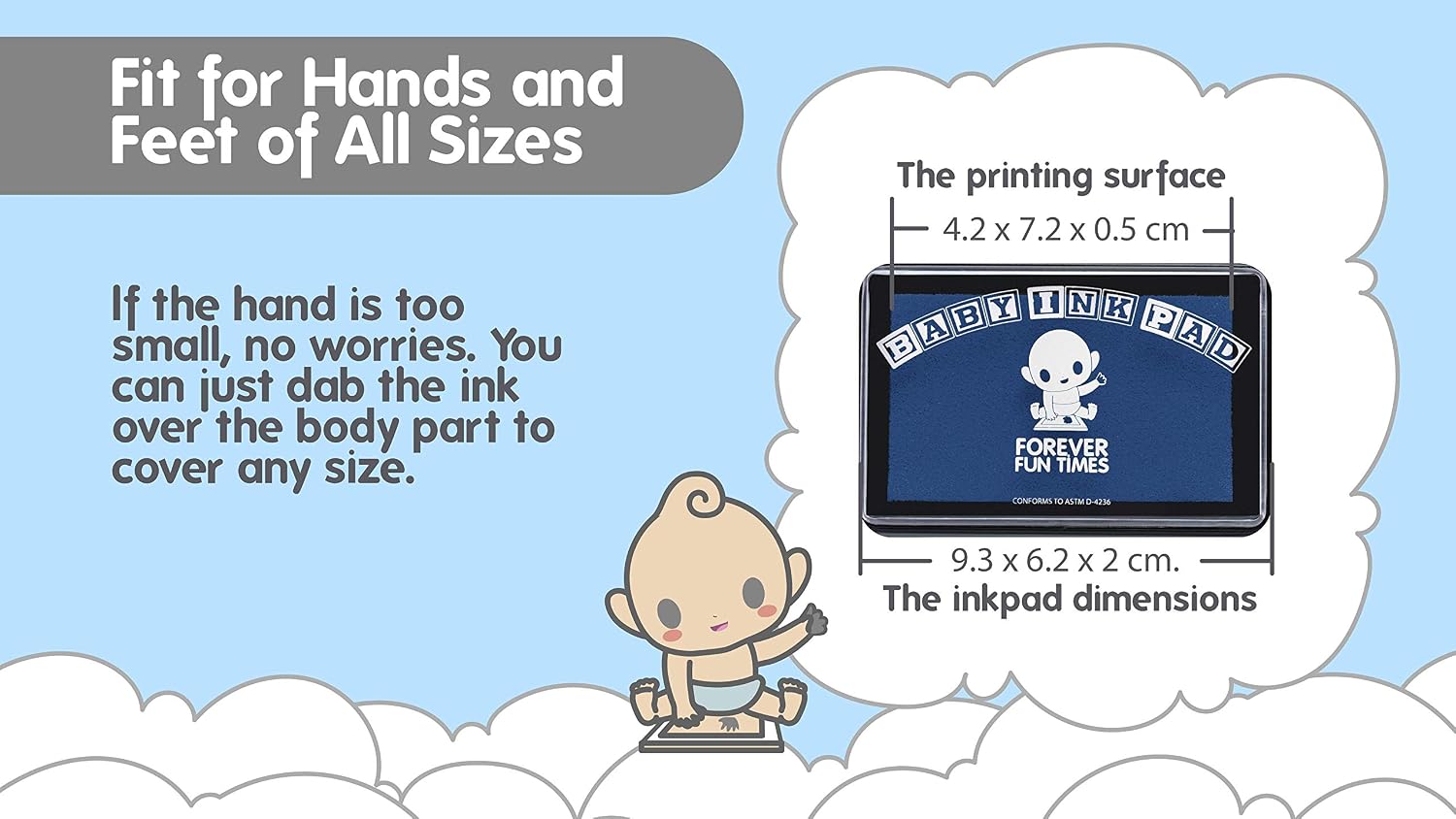 Baby Hand and Footprint Kit by Forever Fun Times, Big Pink - Image 5