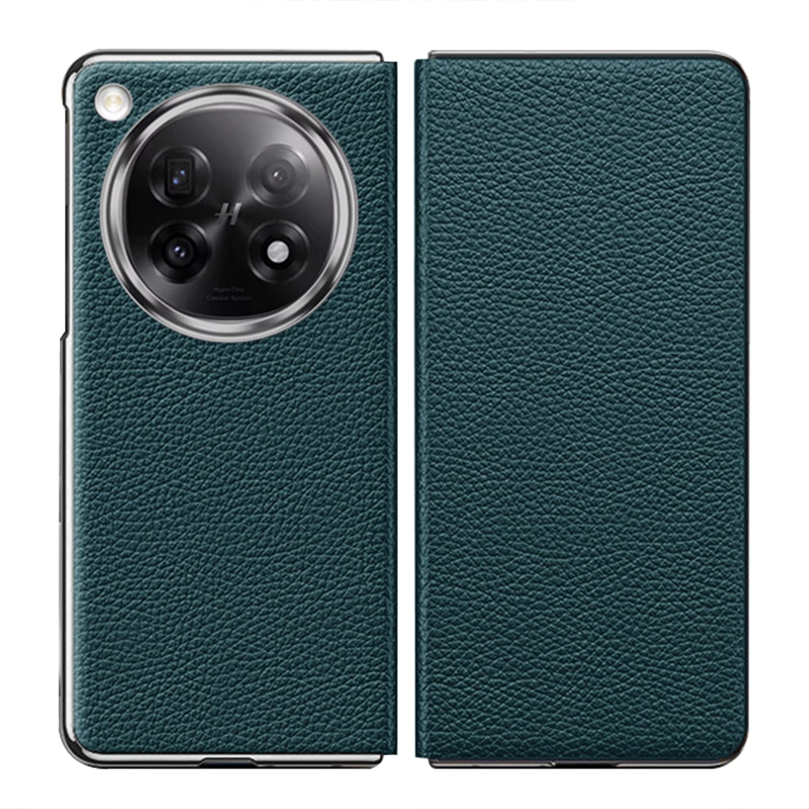 LUOTANL Plating Case for Oppo Find N6, Genuine Leather Luxury Flip Magnetic Closure Protection Cover