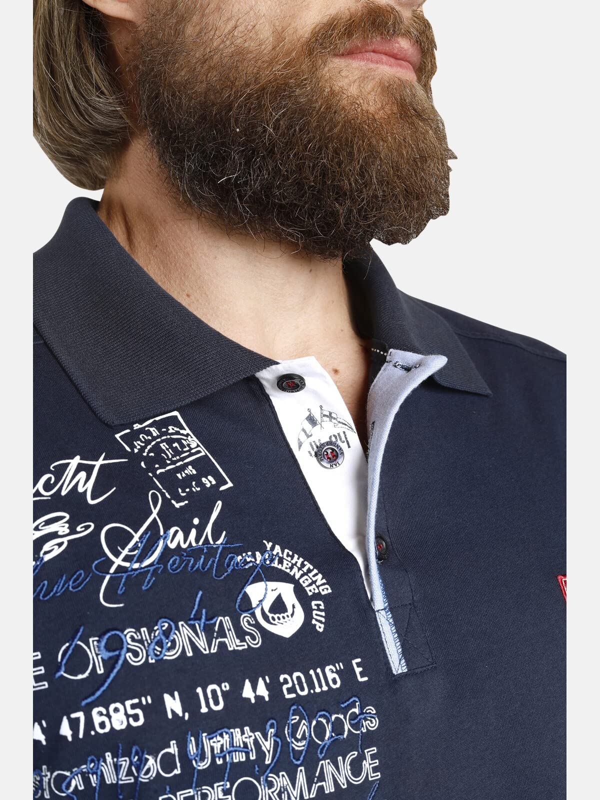 Jan Vanderstorm Herren Poloshirt Jano | bedruckt | Kurzarm-Polohemd | Polokragen | 100% Baumwolle | große Größen L-7XL