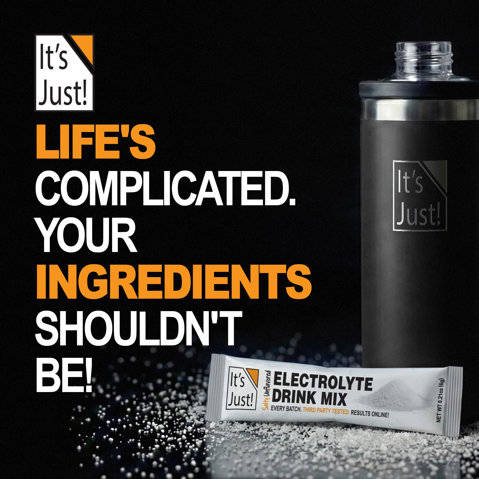 It's Just! - Electrolyte Drink Mix, 30 Count, Salty Unflavored — Amazon image 9