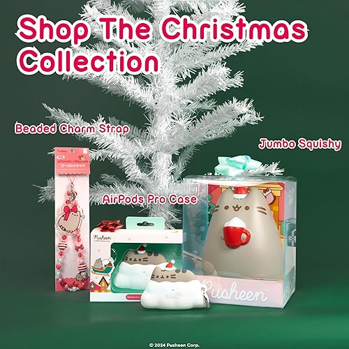 Miniatura 4 de iFace Pusheen The Cat Compatible con AirPods Pro y Pro 2 Funda de figura navideña  Bonita funda protectora de silicona clip de mosquetón incluido