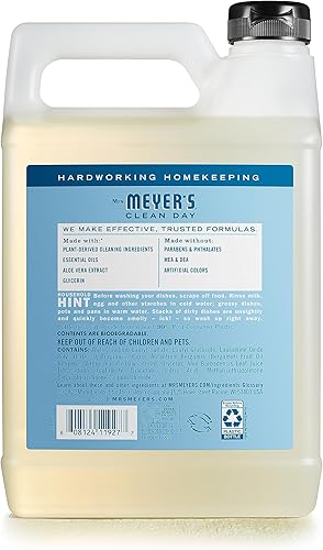 Miniatura 2 de MRS. MEYER'S CLEAN DAY Repuesto de jabón líquido para platos, fórmula biodegradable, agua de lluvia, 48 onzas líquidas