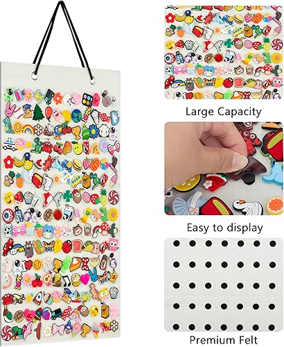 Miniatura 3 de PACMAXI Organizador de dijes para zapatos, soporte colgante para zapatos con 184 agujeros, soporte de exhibición portátil, soporte montado en la