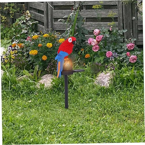 Miniatura 4 de Yardwe 2 unids luz solar de loro decorativo al aire libre luces solares al aire libre patio lámparas al aire libre estatuas césped acento lámpara