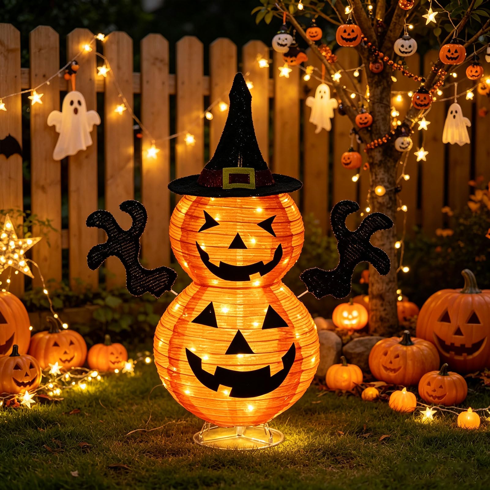 Halloween Deko Kürbis LED mit Timer für Halloween Deko Outdoor Party