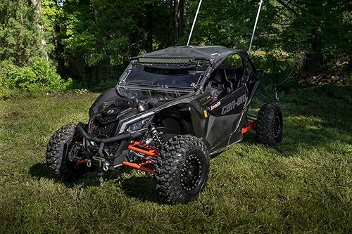 Miniatura 2 de SuperATV Parachoques delantero listo para cabrestante para Can-Am Maverick X3, monta cualquier cabrestante SuperATV Black Ops, incluye 2 horquillas