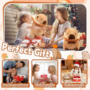 Capybara Stuffed Animal, Capybara Plush Toy with Wearable Bread