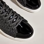 LUCKY STEP Glitter Sneakers Lace up | Fashion Sneakers | Sparkly Shoes for Women