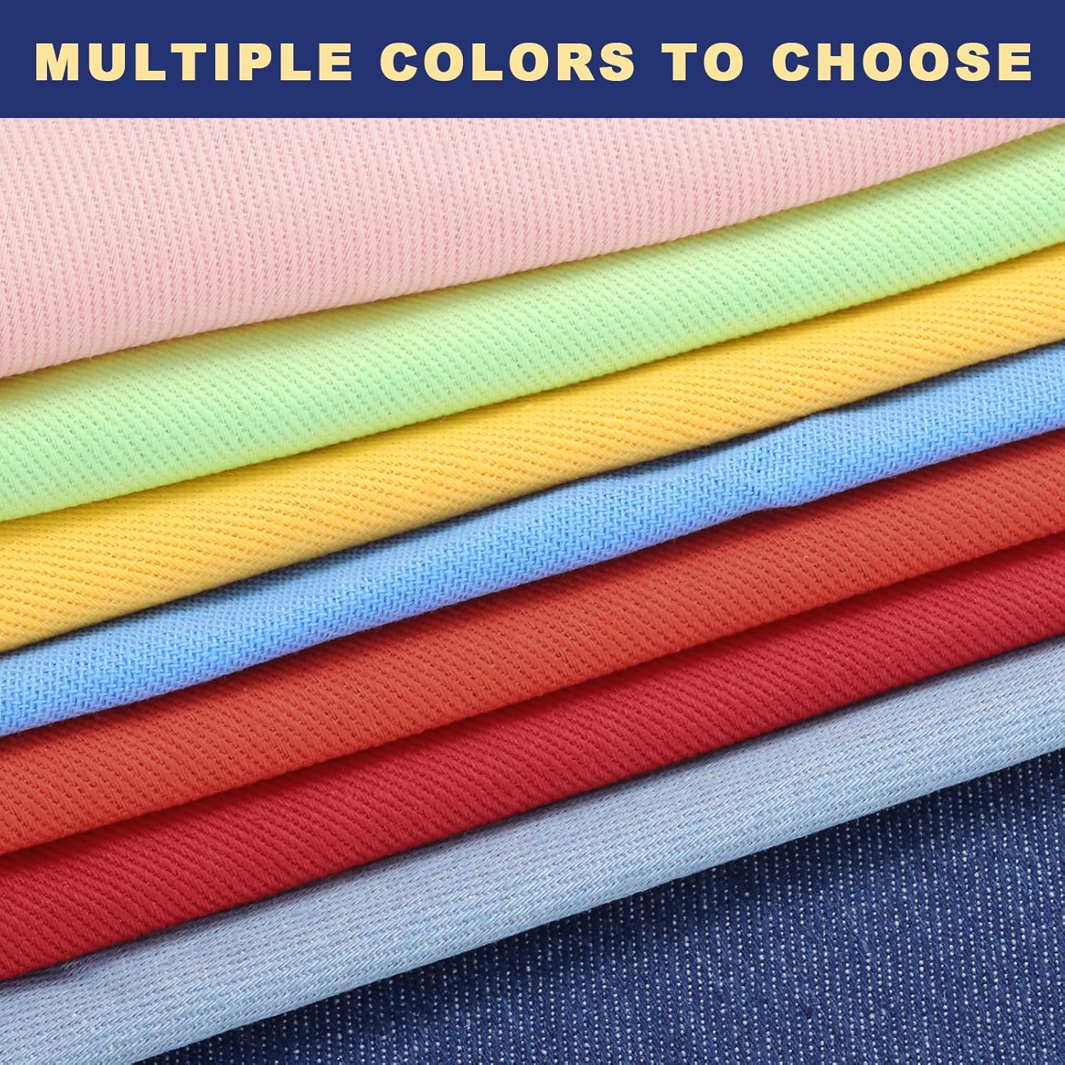 MECCANIXITY 10OZ Denim Fabric, 65 Inch Stretch Cotton Denim Material 2 Yard by the Yard for Sewing Quilting Clothes Fabric DIY Craft,Extra Dark Blue