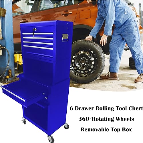 Miniatura 182 de Carro de herramientas de 4 cajones con ruedas, multifuncional, almacenamiento de herramientas, cajones, herramienta rodante, organizador