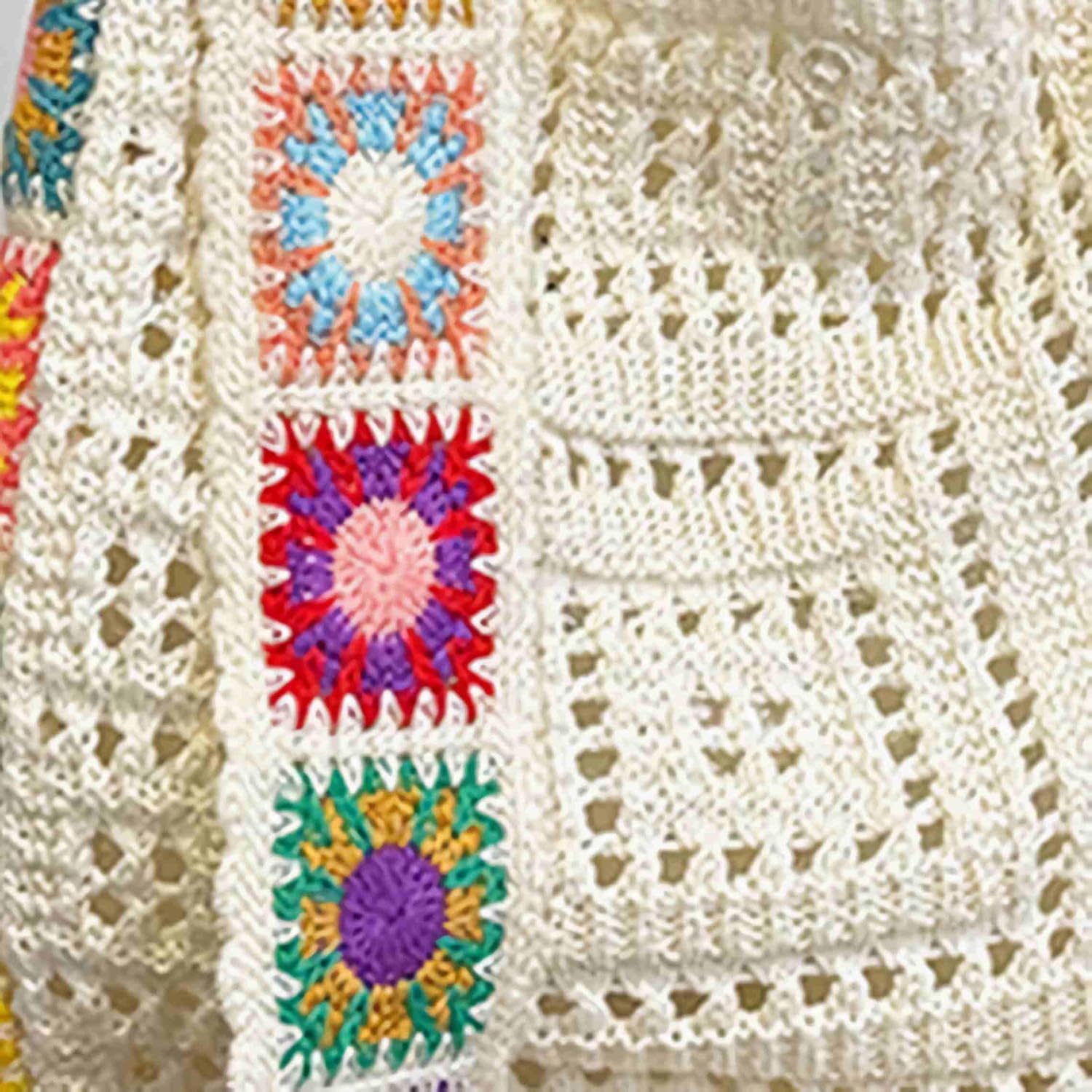 cute knit beach bag for women, small boho tote bag, summer aesthetic embroidered bags handbag, beach accessories vacation essentials bag - Image 4