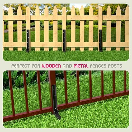 Miniatura 6 de WIMART Kit de reparación de postes de cerca, poste de acero resistente, poste de anclaje de poste de tierra para reparación, poste de valla de